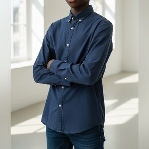 Jack and Jones Dark Blue Casual Button-Down Shirt